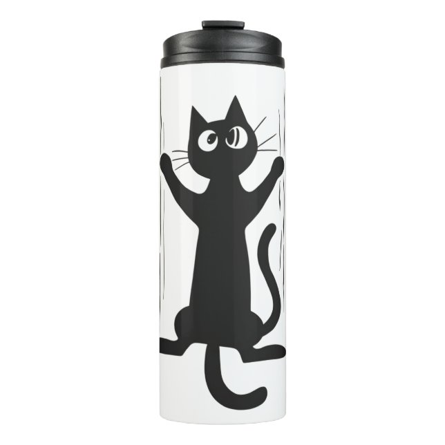 Bouteilles Isothermes Chat noir se tenant (Devant)