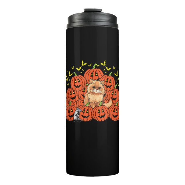Bouteilles Isothermes Chat perse citrouille Halloween Kitten Jack O Lant (Devant)