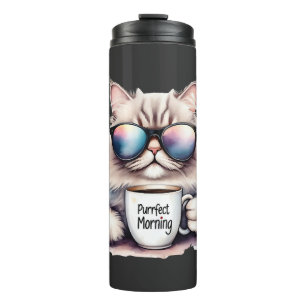 Bouteilles Isothermes chat portant des lunettes de soleil et tenant une