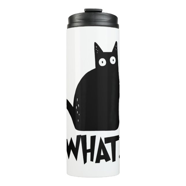 Bouteilles Isothermes Chat Qu'est-ce que_ Drôle Chat Noir  (Devant)