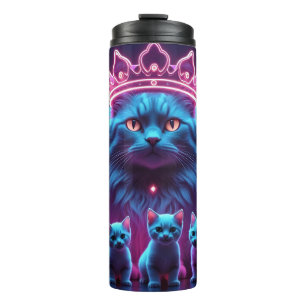 Bouteilles Isothermes Chat Roi Néon & Chatons Mignons Pop Art Néon Vib