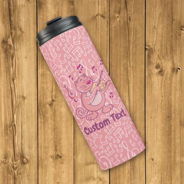 Bouteilles Isothermes Chat rose avec chaudière thermique violon (Créateur téléchargé)