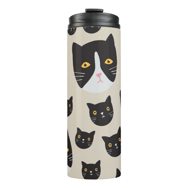 Bouteilles Isothermes Chat sans couture, Illustration Motif Whimsical. (Devant)