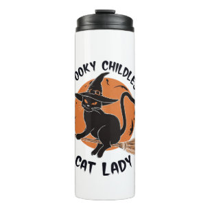 Bouteilles Isothermes Chat sans enfant Lady Halloween élection sorcière