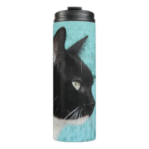 Bouteilles Isothermes Chat Tuxedo Kitty sur Teal