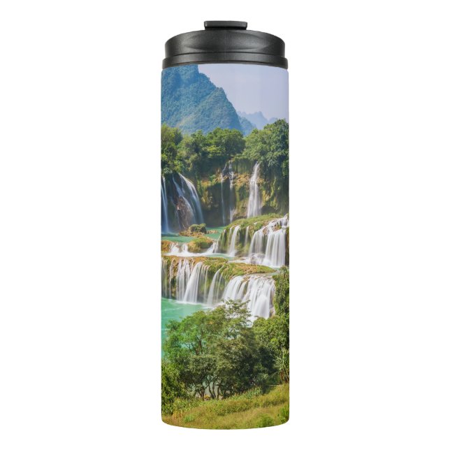 Bouteilles Isothermes Château de cascades nom personnalisé tumbler (Devant)