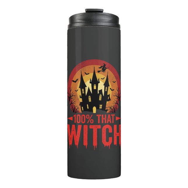 Bouteilles Isothermes Château d'Halloween de cette sorcière à 100% (Devant)
