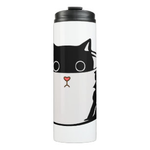 Bouteilles Isothermes Chaton noir avec nez rouge caché dans une tasse