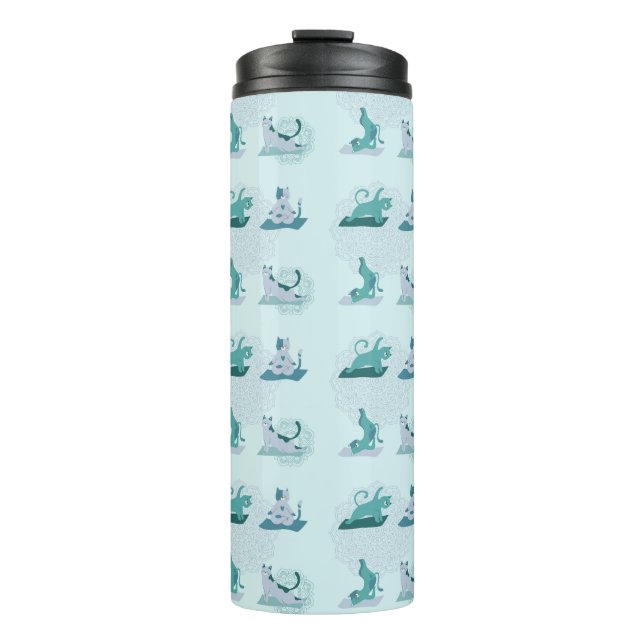 Bouteilles Isothermes Chats de yoga vert (Devant)