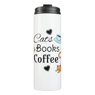 Bouteilles Isothermes Chats, Livres et Café Mignon 
