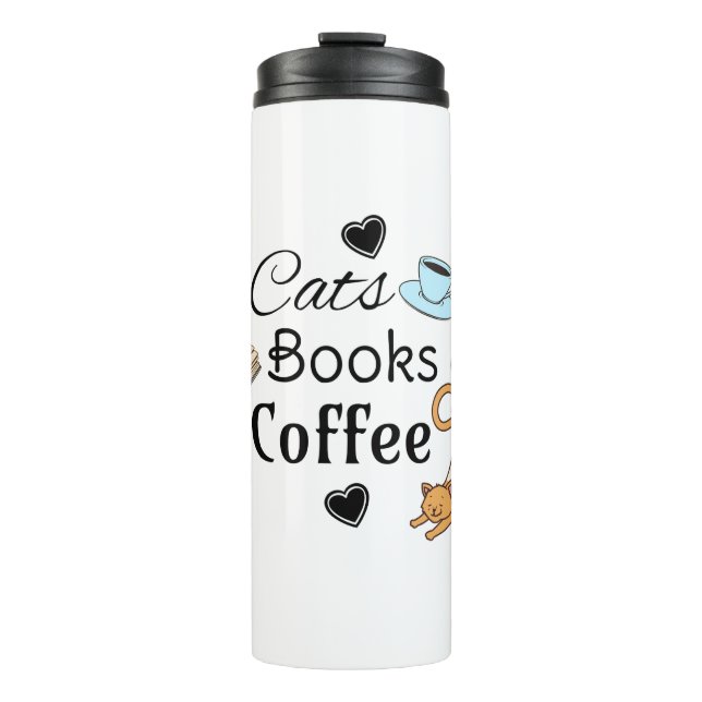 Bouteilles Isothermes Chats, Livres et Café Mignon  (Devant)