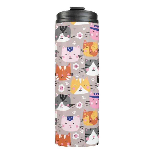 Bouteilles Isothermes Chats Mignons Colorés (Devant)