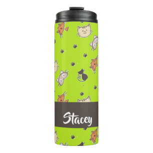 Bouteilles Isothermes Chats mignons en vert