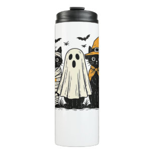 Bouteilles Isothermes Chats noirs en costumes d'Halloween - Ghost, Witch