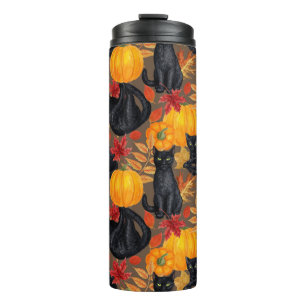 Bouteilles Isothermes Chats noirs et citrouilles 2
