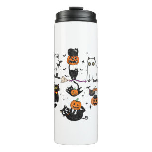Bouteilles Isothermes Chats noirs mignons en costume fantôme Femmes et h