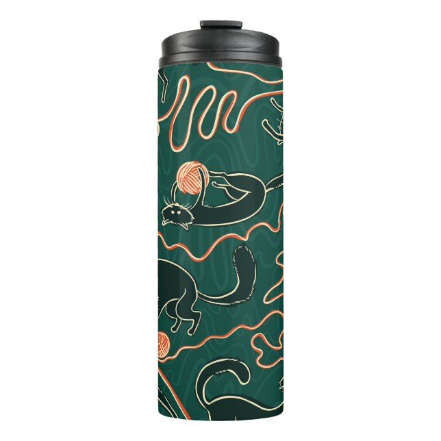 Bouteilles Isothermes Chats Vintages : Doodle Motif transparent (Devant)