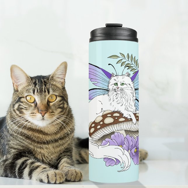 Bouteilles Isothermes Chatte Fée Blanche Fantastique Champignon Bleu Cap (Créateur téléchargé)