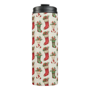 Bouteilles Isothermes Chaussettes de Noël Motif Sans Couture