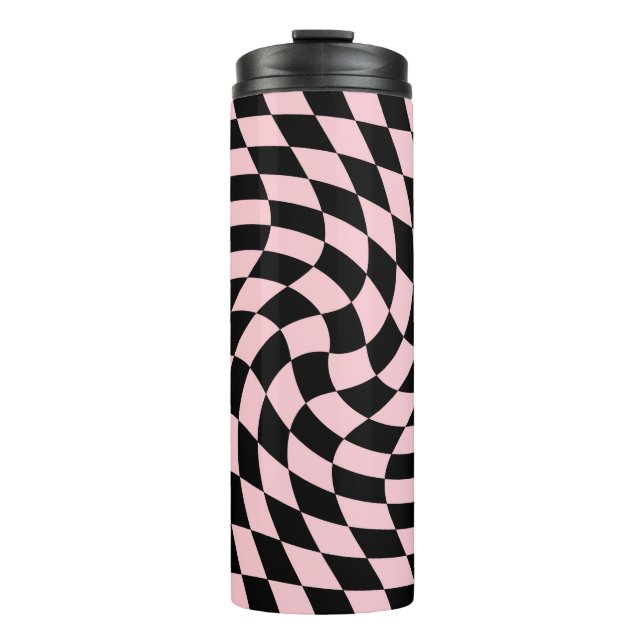 Bouteilles Isothermes Chaussures Pastel Noir Pink Retro À damiers (Devant)