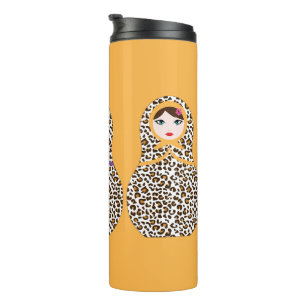 Bouteilles Isothermes Cheetah Print Matryoshka Thermal Tumbler