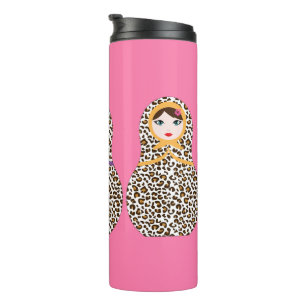 Bouteilles Isothermes Cheetah Print Matryoshka Thermal Tumbler