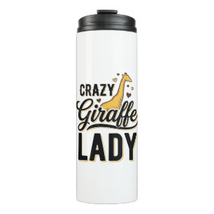 Bouteilles Isothermes Chemise à motif de gravure vintage Crazy Giraffe L