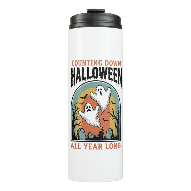 Bouteilles Isothermes Chemise de compte à rebours d'Halloween Graphique  (Devant)