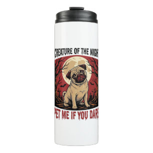 Bouteilles Isothermes Chemise de pug Halloween avec cimetière effrayant