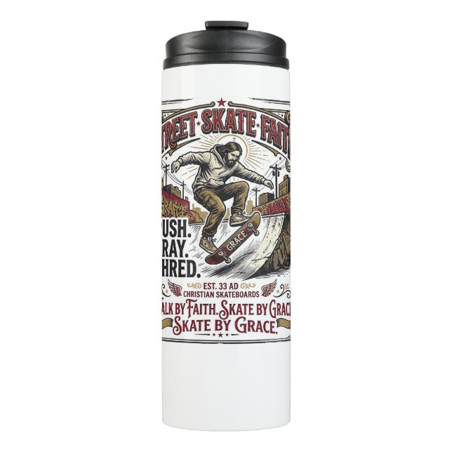 Bouteilles Isothermes Chemise de skate longboard Jésus chrétien (Devant)