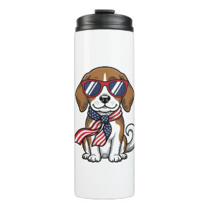 Bouteilles Isothermes Chemise lunettes de soleil chien Beagle patriotiqu
