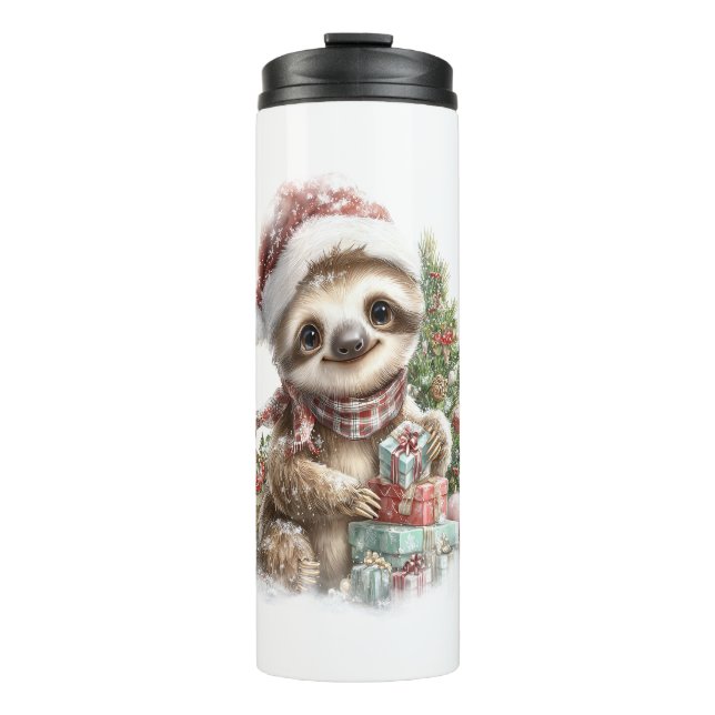 Bouteilles Isothermes Chemise Sloth Christmas Santa Hat (Devant)
