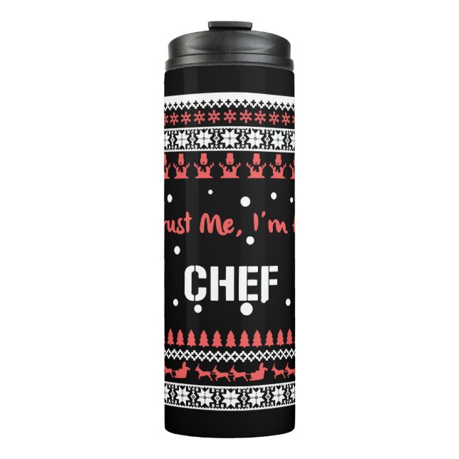Bouteilles Isothermes Chemises de Noël Chef (Devant)