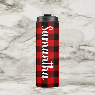 Bouteilles Isothermes Chèque personnalisé de bison rouge et noir