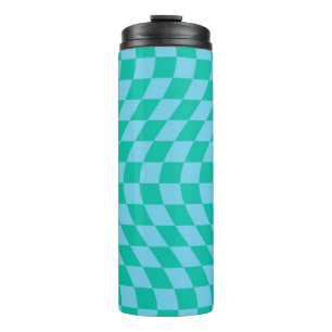 Bouteilles Isothermes Chèques Bleus Pastel Retro déroutés À damiers