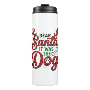Bouteilles Isothermes Cher Père Noël C'était Le Chien Noël Chemise Desig