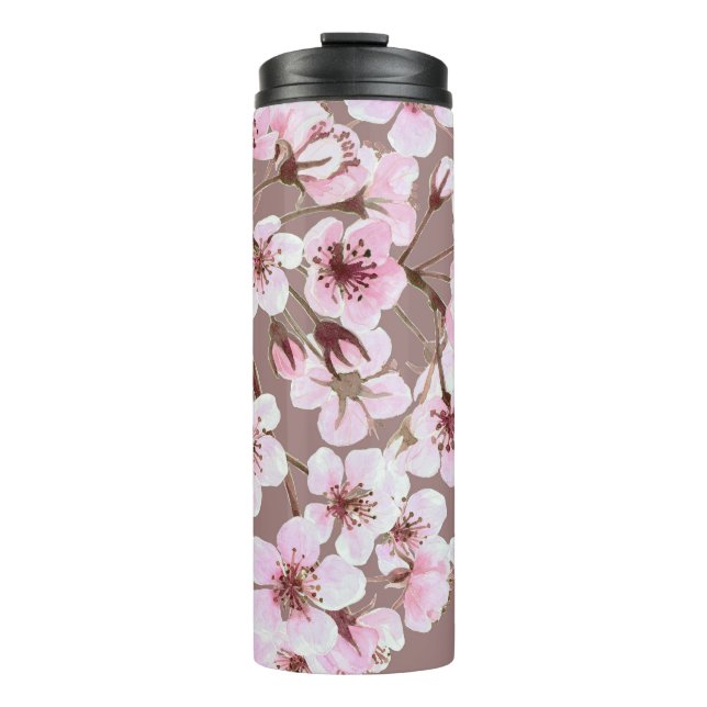 Bouteilles Isothermes Cherry Blossom Branches Motif aquarelle (Devant)