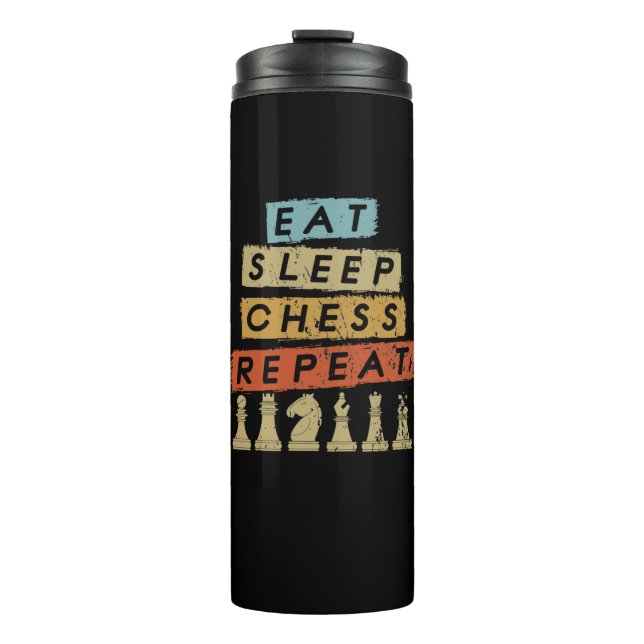 Bouteilles Isothermes Chess - Eat Sleep Chess Repeat (Devant)