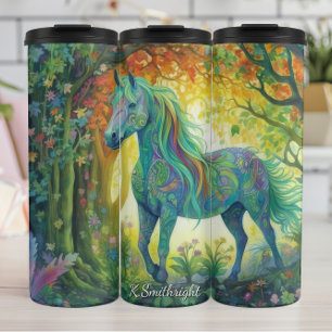 Bouteilles Isothermes Cheval Abstrait Vibrant Forêt Merveilleuse