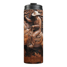 Cheval Brown en cuir Cowboy