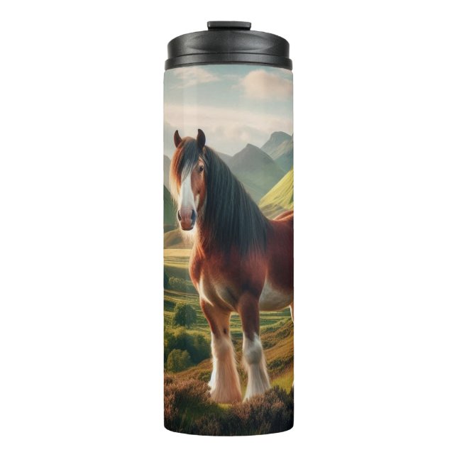 Bouteilles Isothermes cheval Clydesdale des Highlands d'Écosse (Devant)
