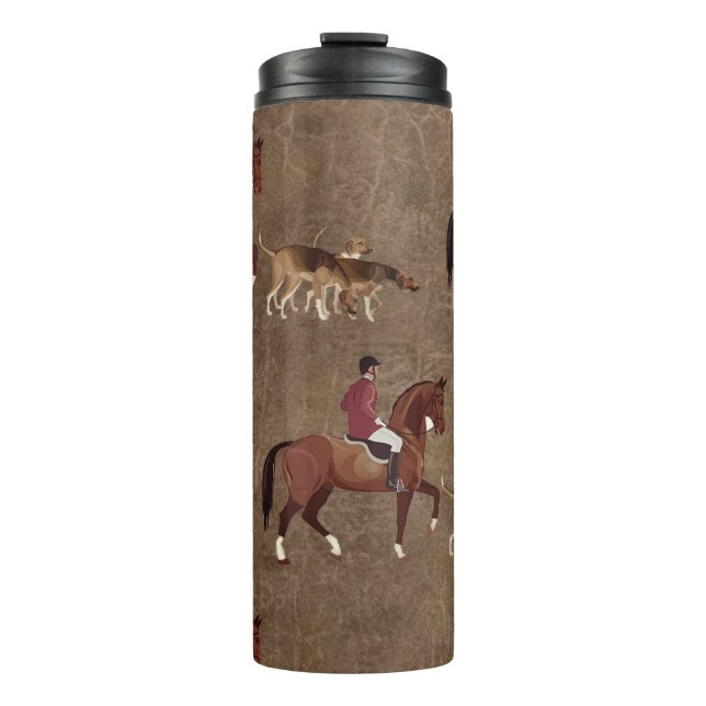 Bouteilles Isothermes Cheval de chasse aux renards et haches (Devant)