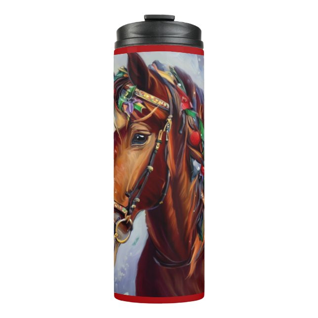Bouteilles Isothermes Cheval de Noël 2 (Devant)