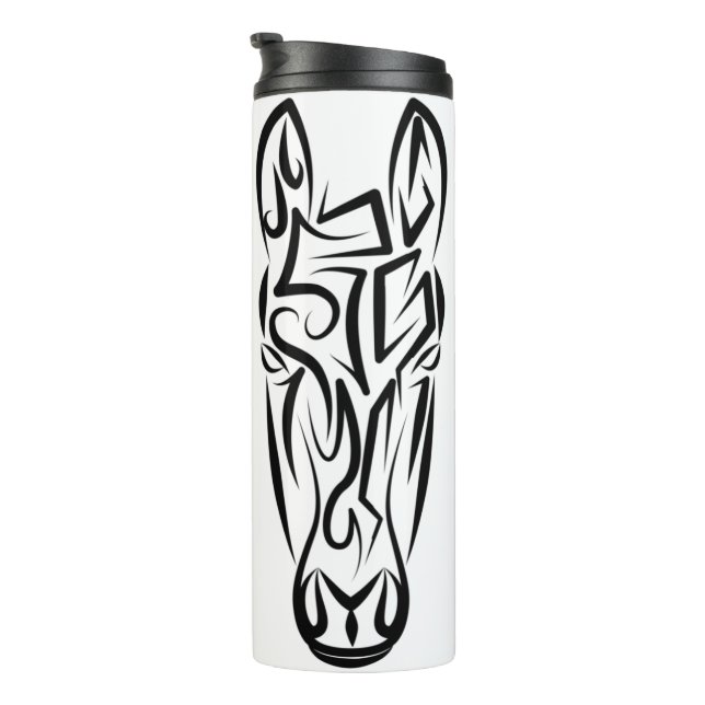 Bouteilles Isothermes Cheval tribal noir et blanc (Tourné sur la droite)