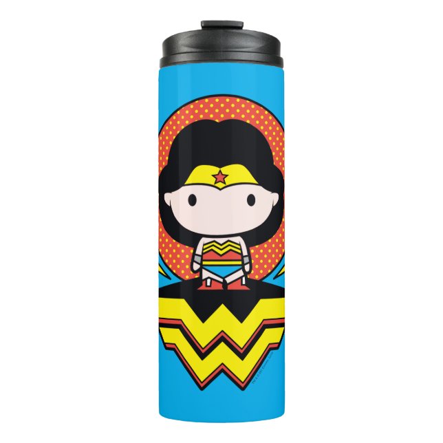 Bouteilles Isothermes Chibi Wonder Woman avec Pois et logo (Devant)