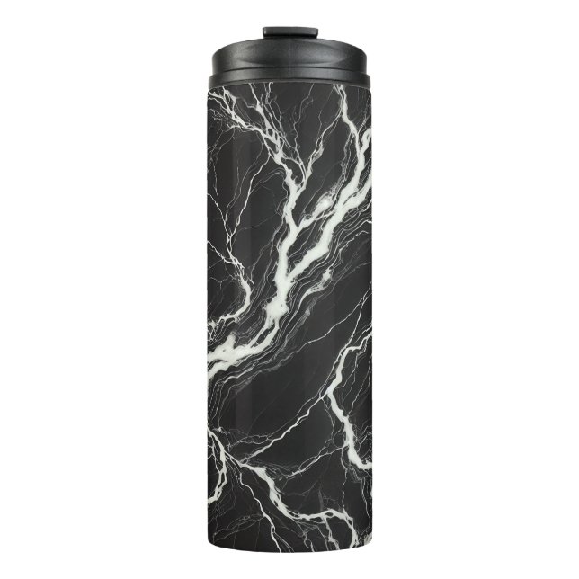 Bouteilles Isothermes Chic  Aspect Marbre Noir & Blanc  Glamour (Devant)