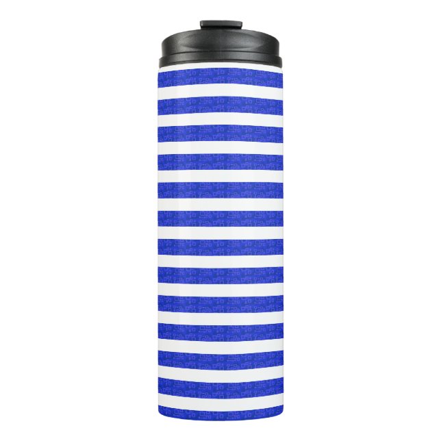 Bouteilles Isothermes Chic Blue Geometric Stripes (Devant)