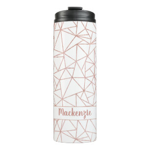 Bouteilles Isothermes Chic Rose Gold Foil Nom géométrique ou Monogramme