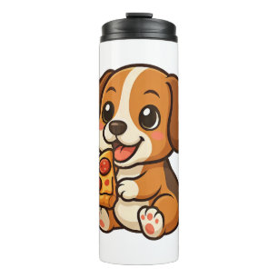Bouteilles Isothermes Chien beagle mignon amateurs de pizza pizza dessin