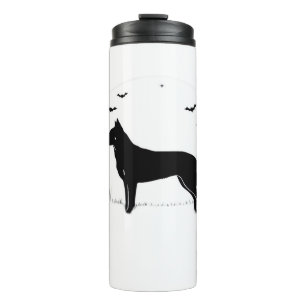 Bouteilles Isothermes Chien Beauceron � Silhouette de lune d'Halloween C